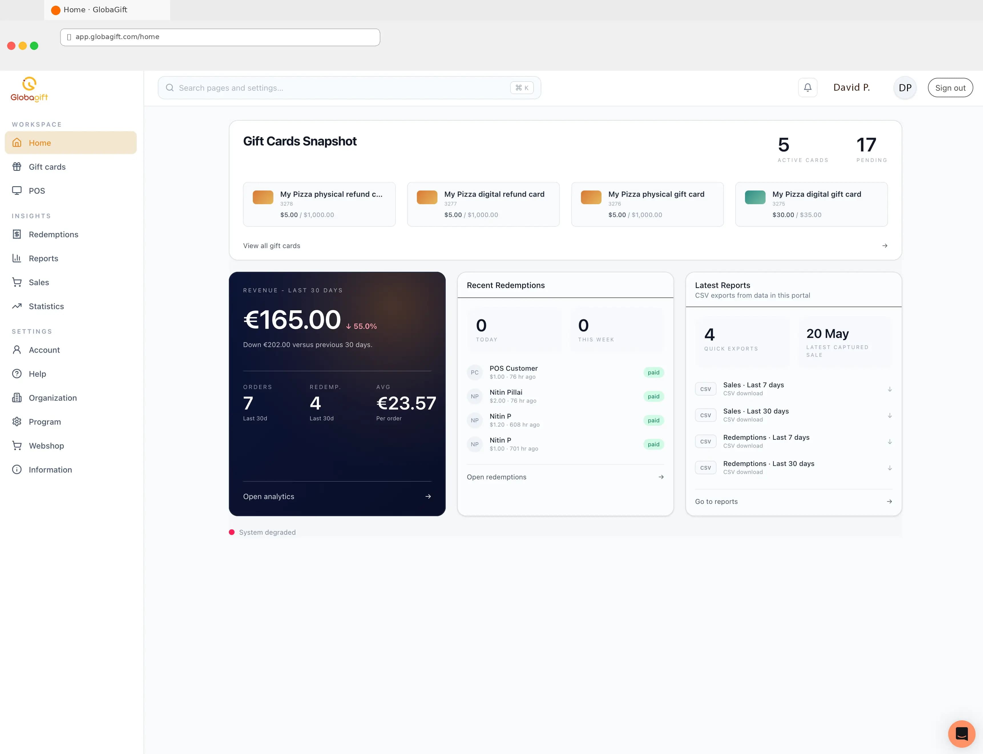 Program management screenshot